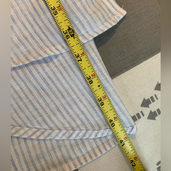 Sundance Classic Memories Blue & White Striped Linen Tunic Top Size Large Petite - Picture 6 of 15